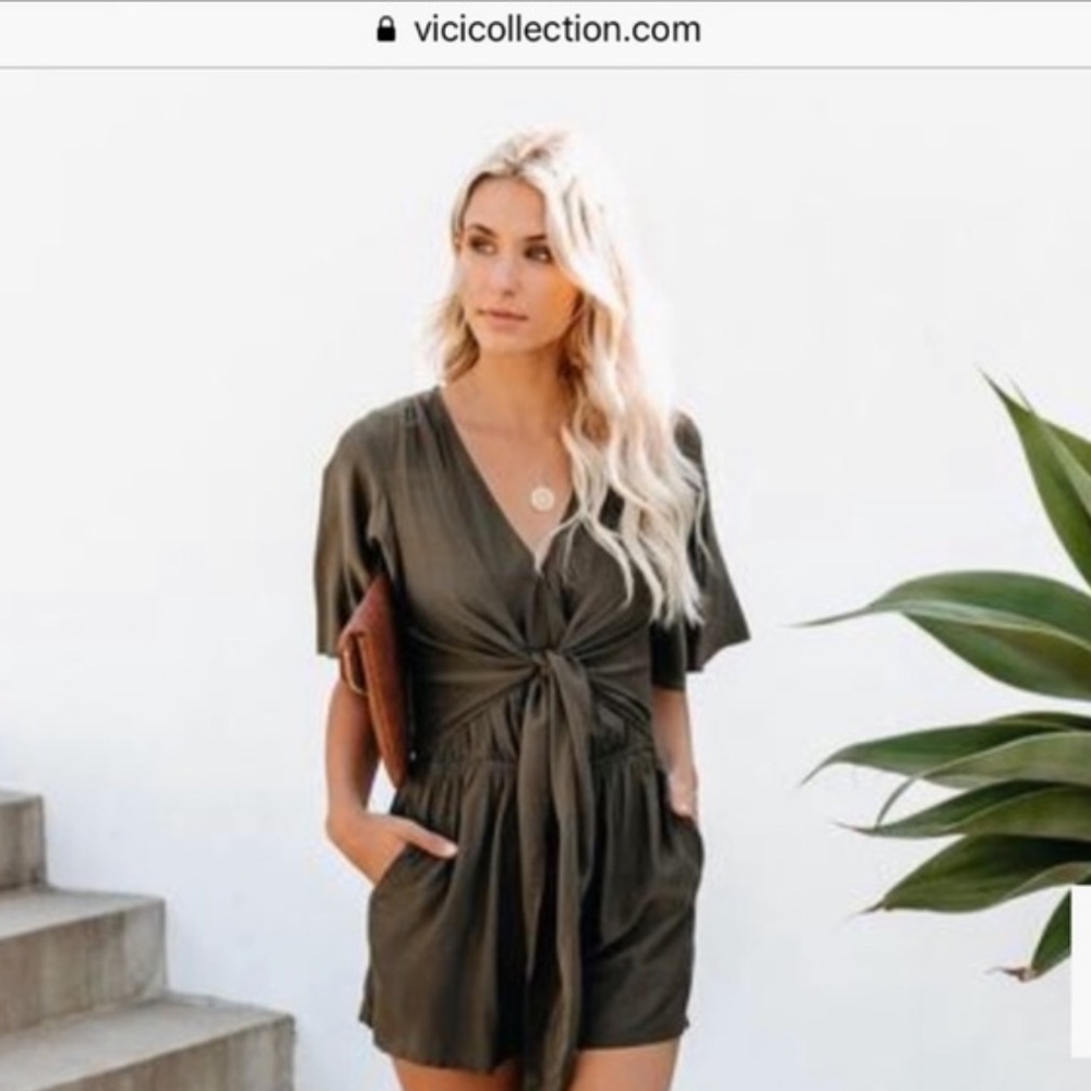 Vici olive green romper